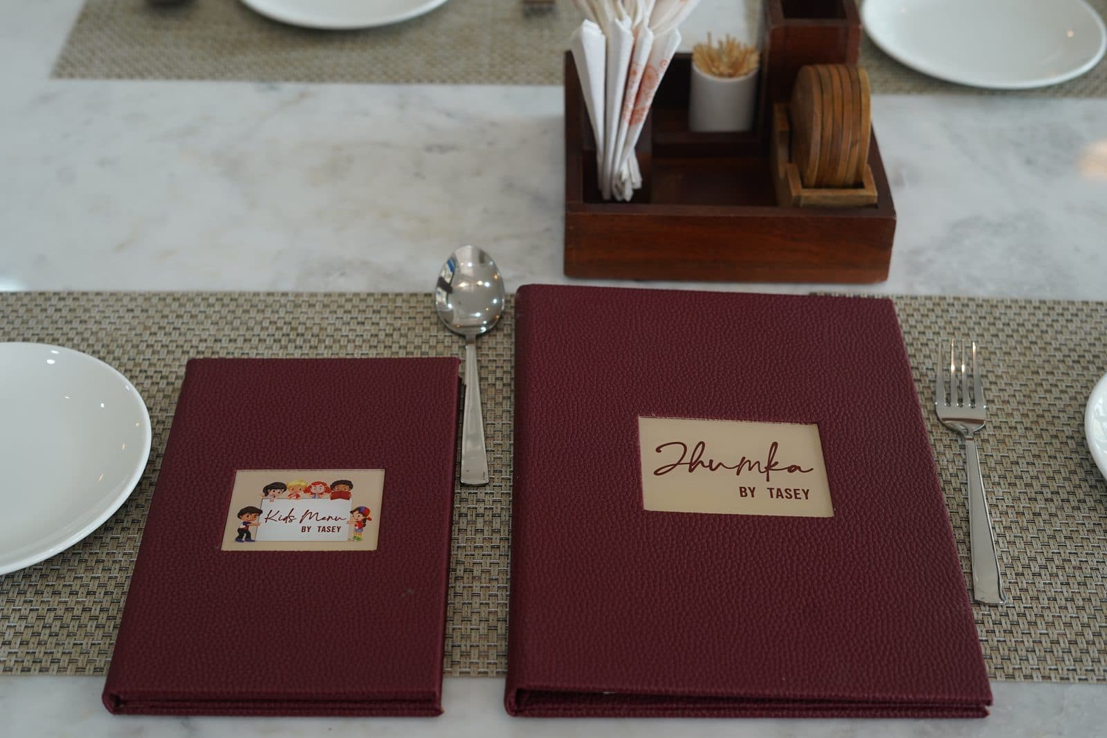 Jhumka menu and table setting